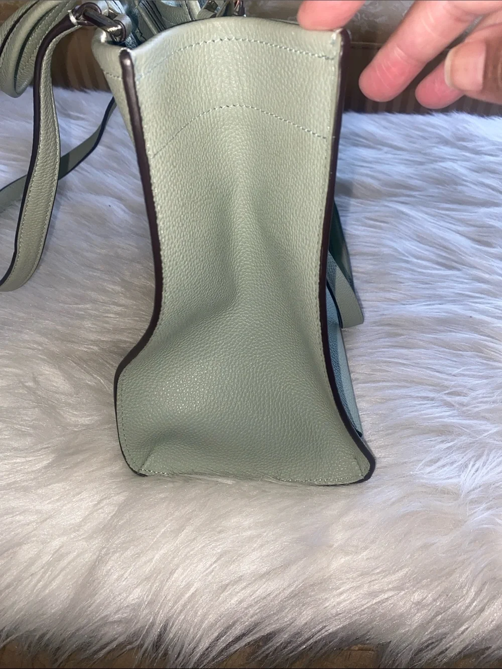 kate spade Mint Green Structured Pebbled Leather Tote